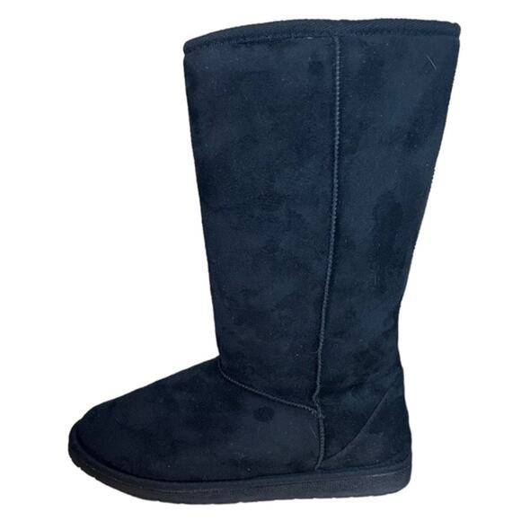 Dawgs black faux micro suede shaft 9” slight heel size 7 - Picture 1 of 6